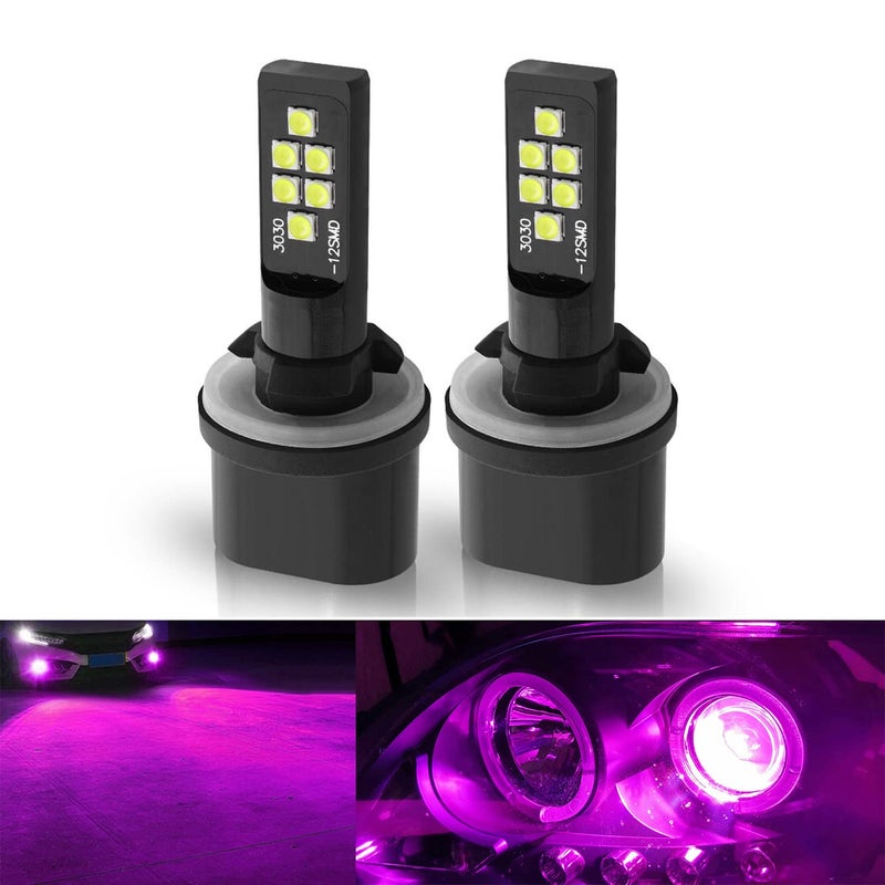 SOCAL-LED LIGHTING 2x 880 893 899 LED Fog Light Bulb for Powersports Advanced 3030 SMD Bright Colorful Daytime Running DRL Lamp, Pink Purple - Image 1